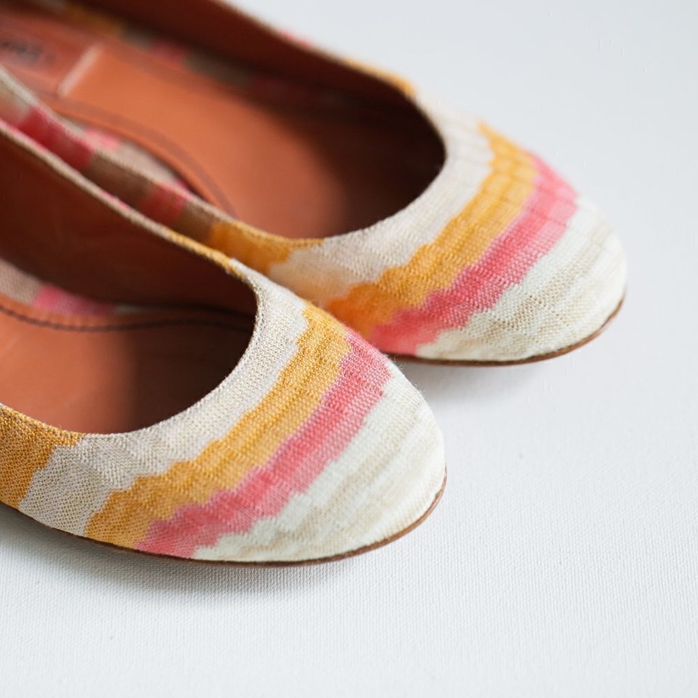 Missoni Round Toe Colorful Geometric Print  Flats - Picture 2 of 14
